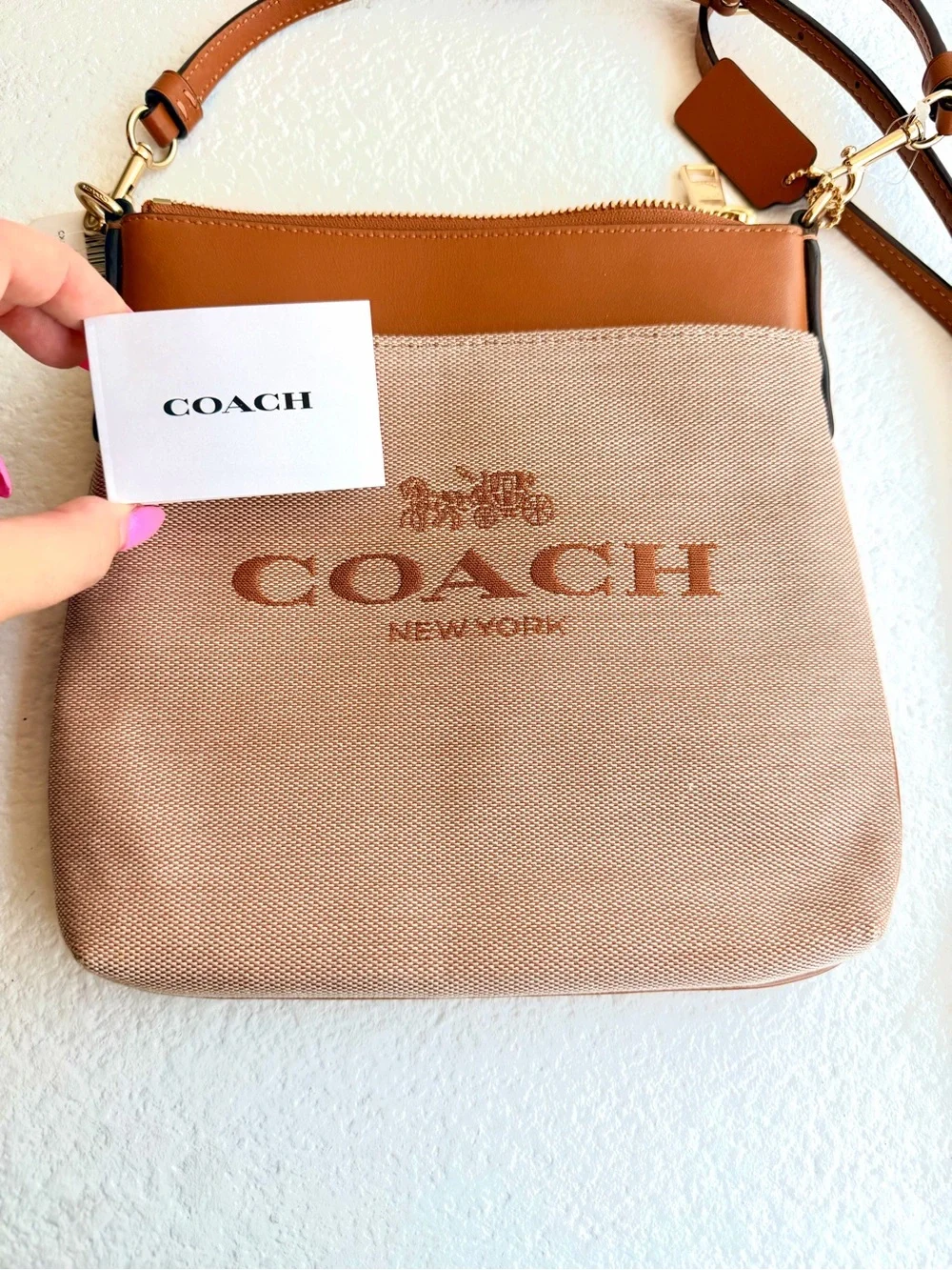 Coach Crossbody Bag in Tan and Beige